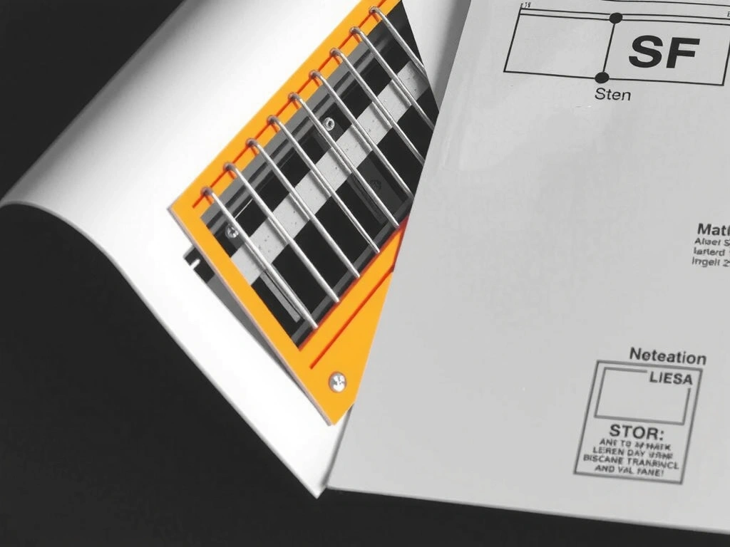 Détail de plan technique avec grille
